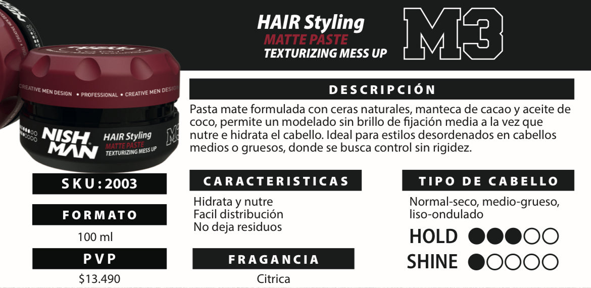 MATTE PASTE M3 100ml NISHMAN