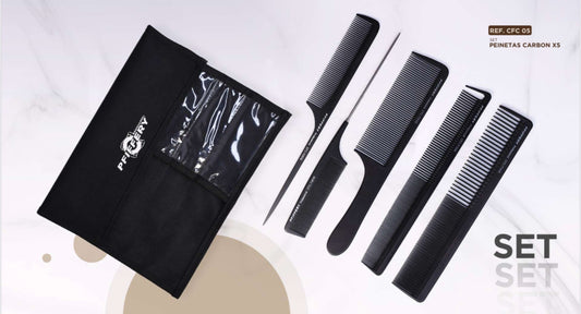 SET DE PEINETAS DE CARBONO PFIFFERY 5uni