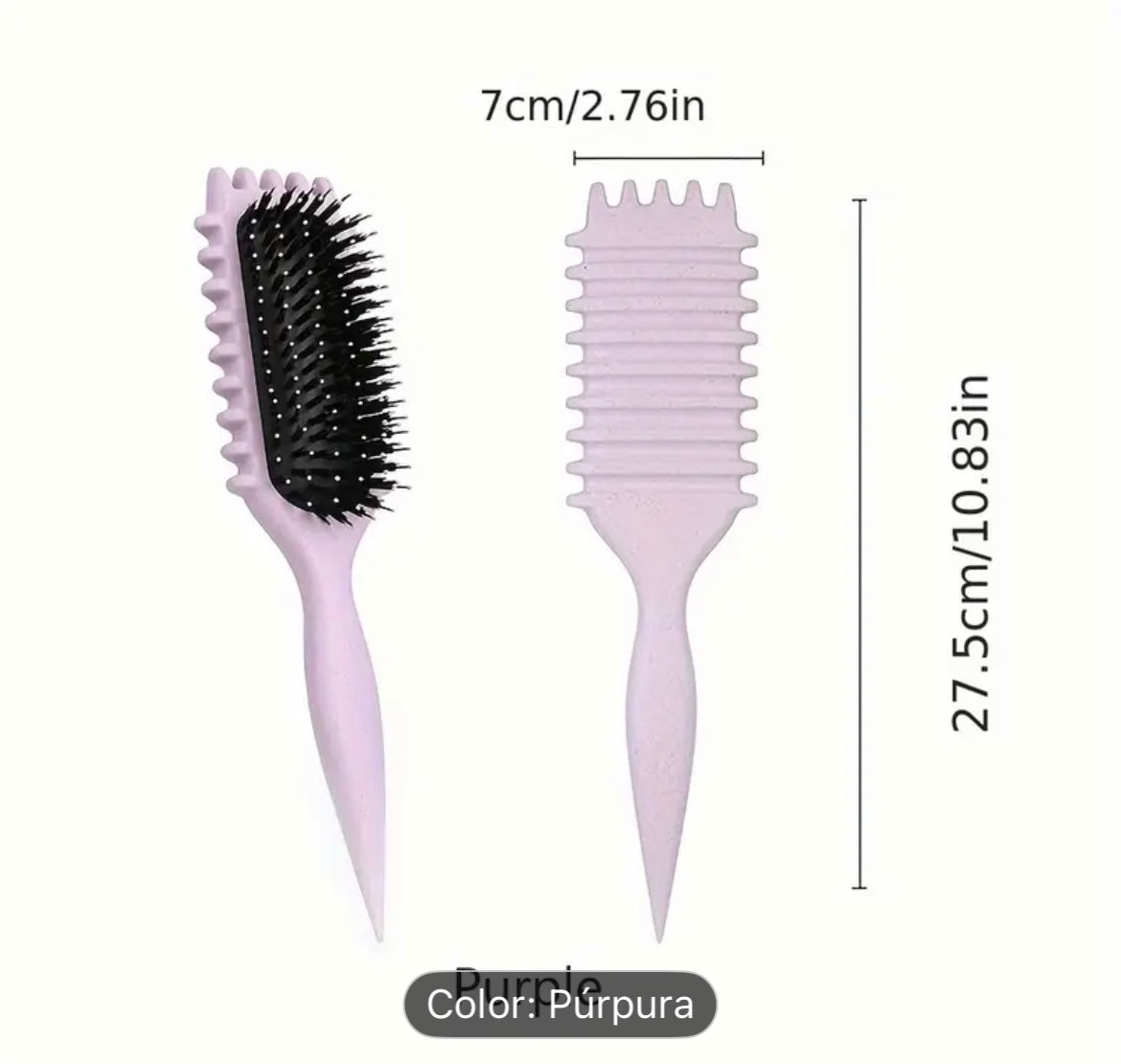 CEPILLO DEFINIDOR Y DESENREDANTE DE RIZOS (Púrpura)