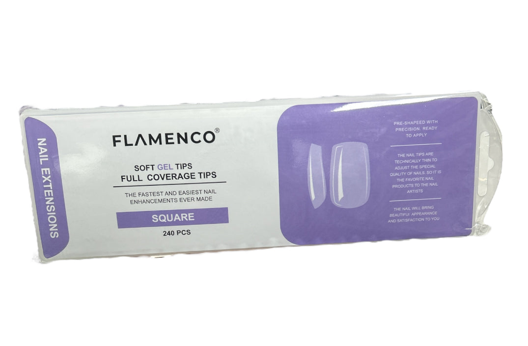 UÑAS SOFT GEL TIPS (SQUARE PRELIMADO 200/12)
