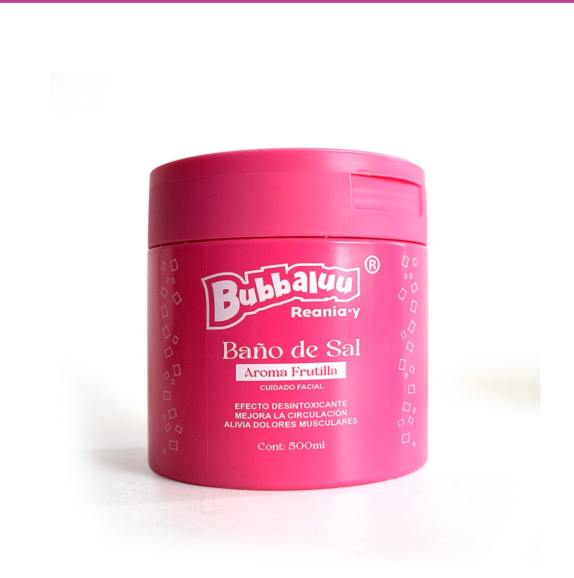 BAÑO DE SAL FACIAL 500ml EXFOLIANTE CREMOSO AROMA FRUTILLA BUBBALUU