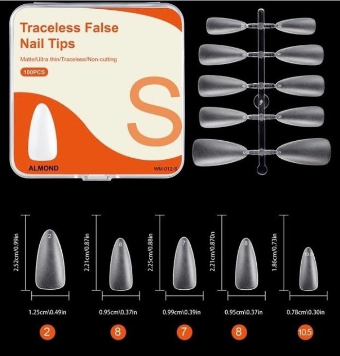 TIPS SOFT GEL ALMOND TALLA S 100pcs