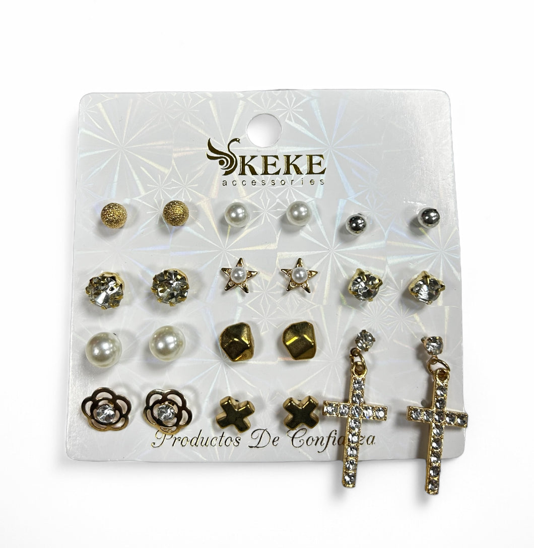 AROS MIX PERLAS DIAMANTES CRUZ