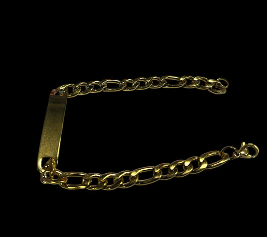 PULSERA UNISEX ACERO DORADA 22cm 6mm