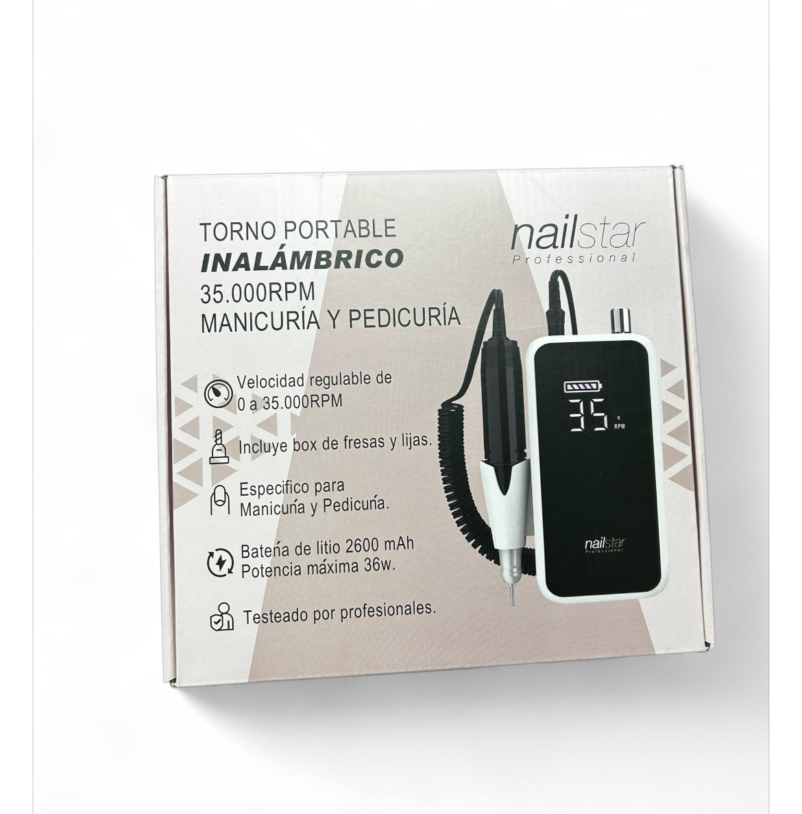 TORNO PORTABLE INALÁMBRICO 35.000RPM NAILSTAR