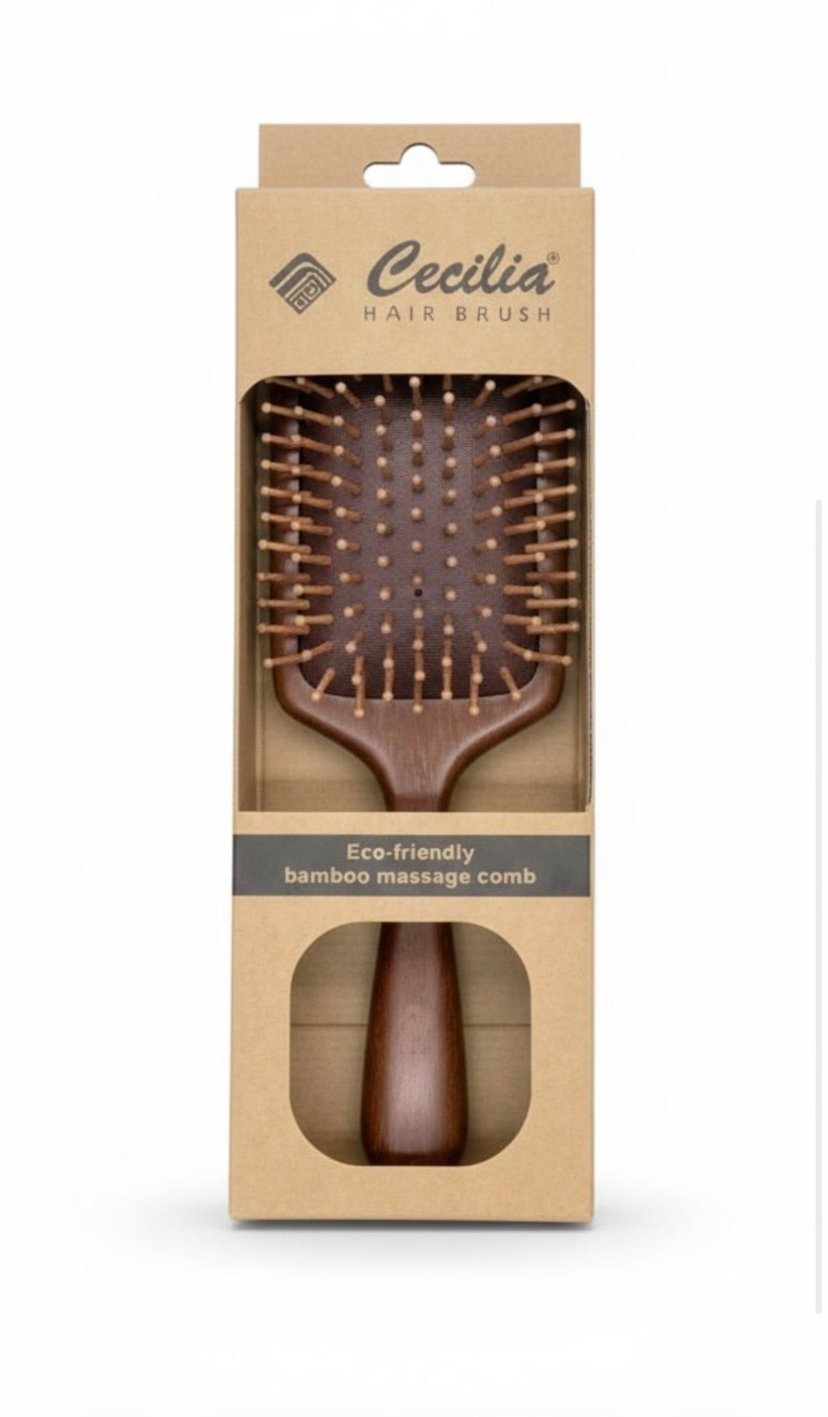 CEPILLO PALETA MADERA HAYA HAIRSTAR