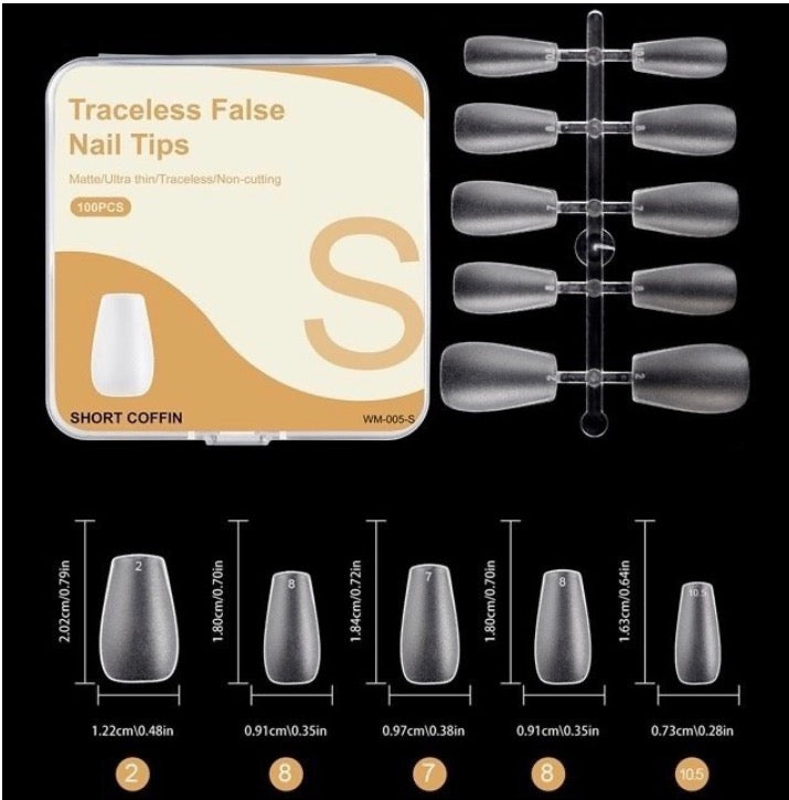 TIPS SOFT GEL SHORT COFFIN TALLA S 100pcs