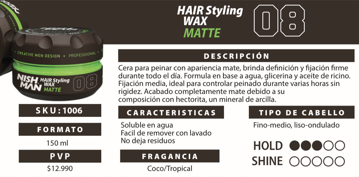 CERA HAIR STYLING WAX MATTE 08 150ml