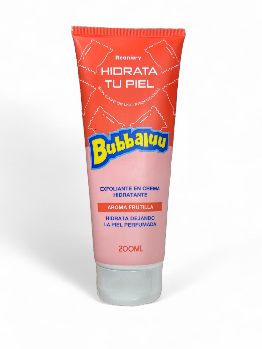 EXFOLIANTE EN CREMA 200ml. AROMA FRUTILLA. BUBBALUU