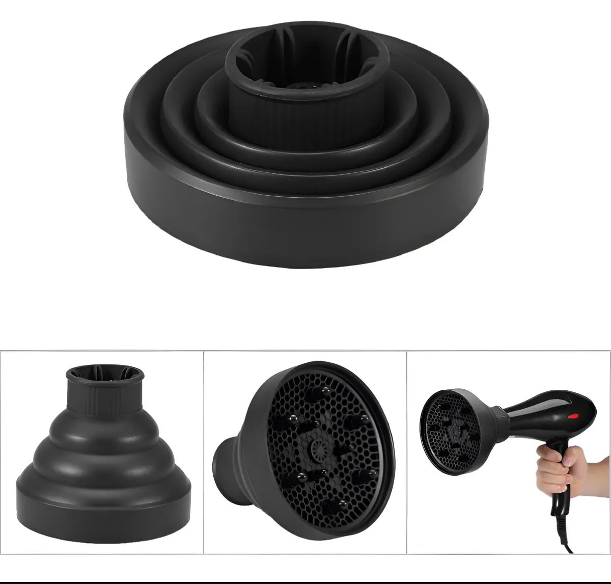 DIFUSOR SILICONA HAIRSTAR NEGRO