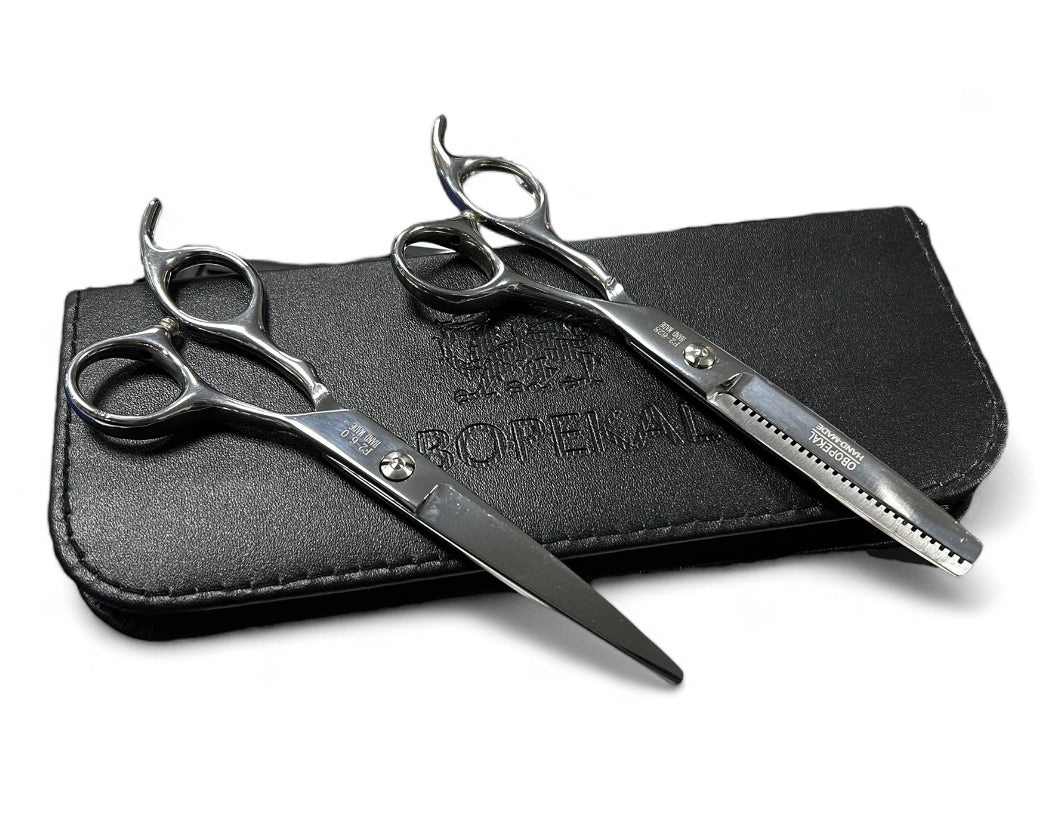 SET 2 TIJERAS FILO NAVAJA - ESCULPIDORA CON ESTUCHE