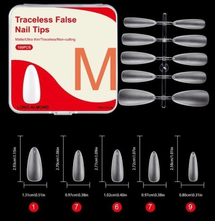 TIPS SOFT GEL LONG ALMOND TALLA M 100pcs