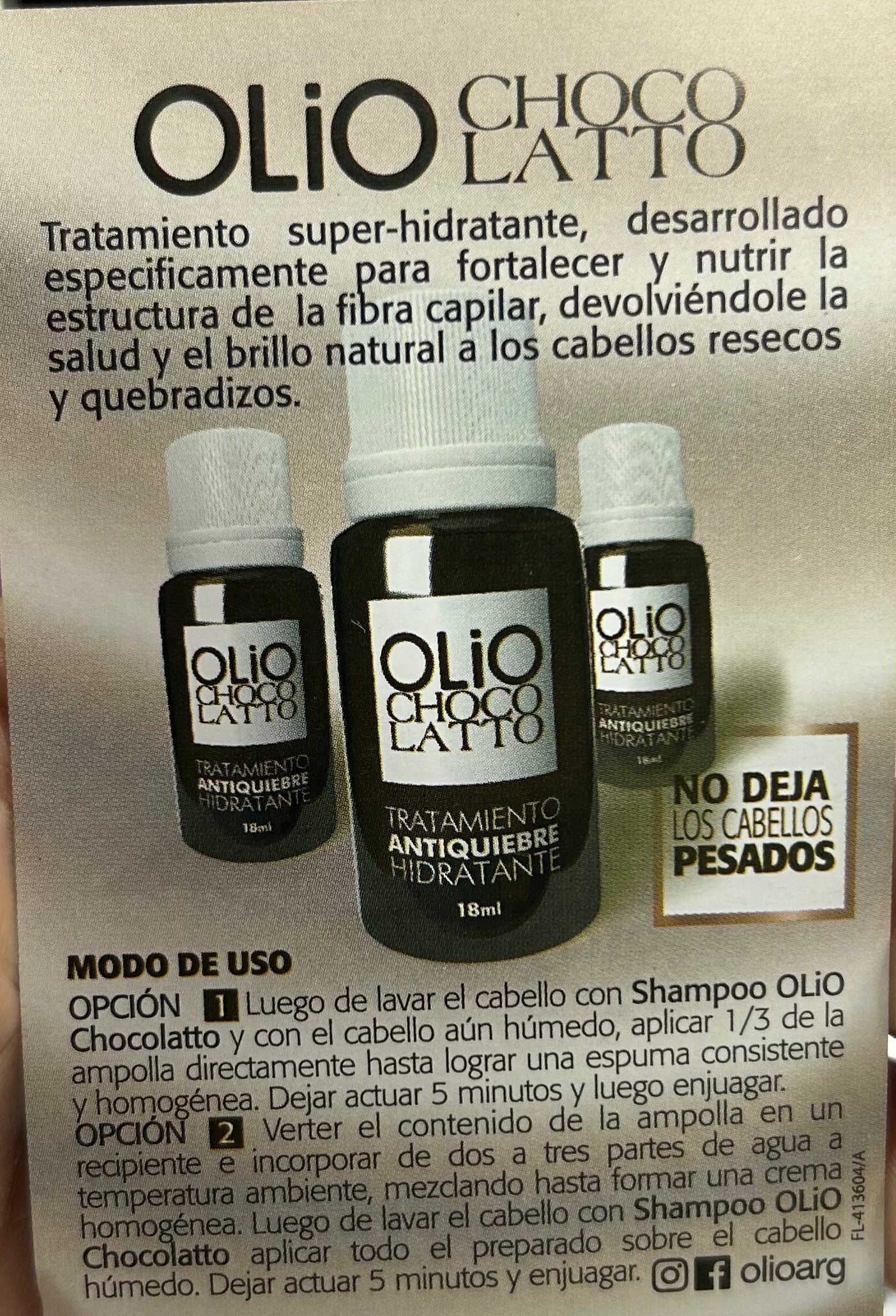 AMPOLLA OLIO CHOCOLATE 18ml