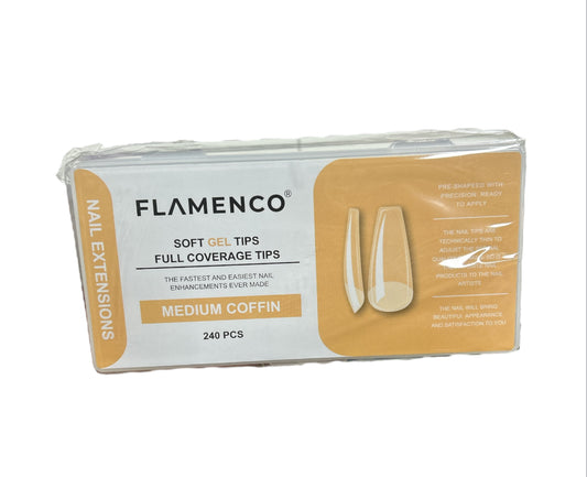 UÑAS SOFT GEL TIPS (MEDIUM COFFIN) MATTE