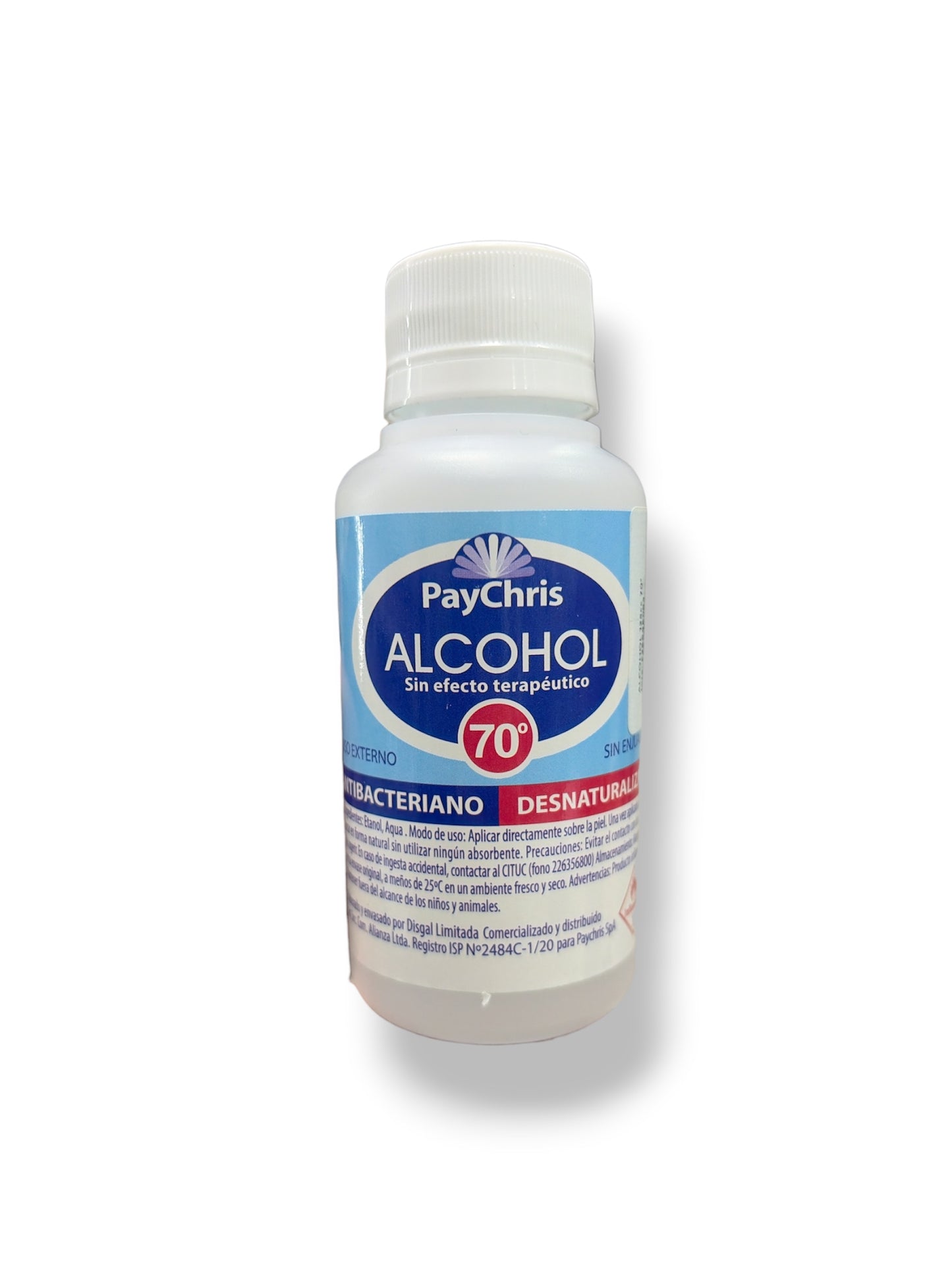 ALCOHOL 125cc 70% ANTIBACTERIANO PAYCHRIS