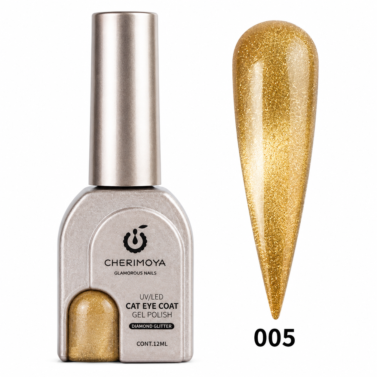 005 DIAMOND GLITTER ESMALTE OJO DE GATO 12ml CHERIMOYA