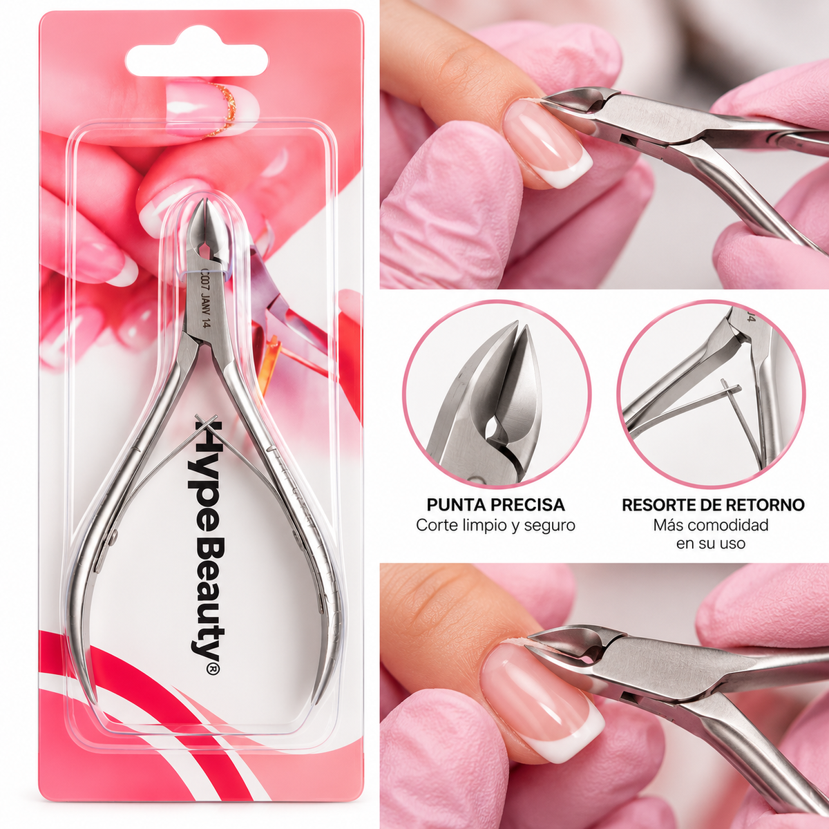 CORTA CUTÍCULAS HYPEBEAUTY (ACERO PAKISTANÍ)