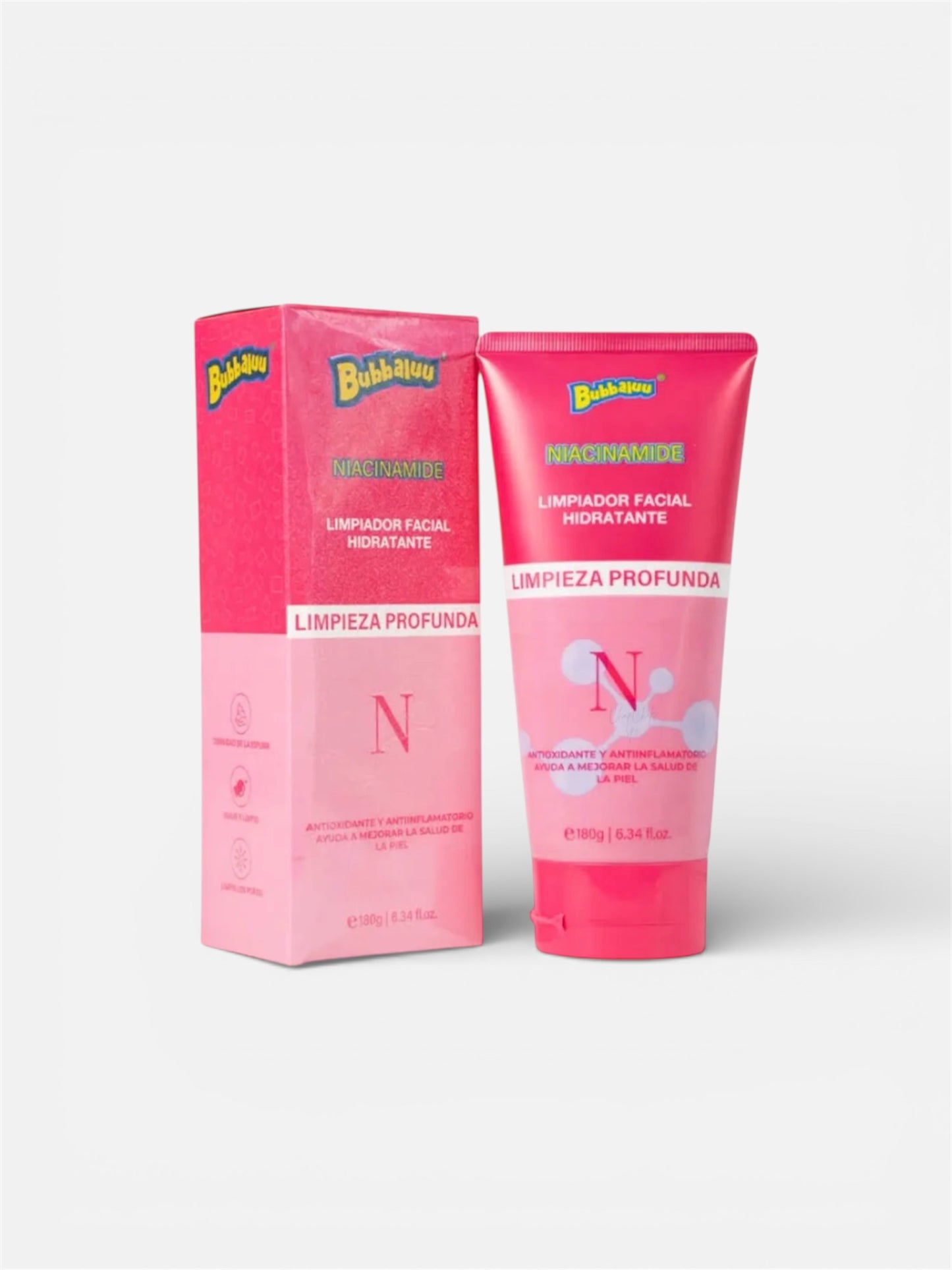 LIMPIADOR FACIAL HIDRATANTE 180gr NIACINAMIDE BUBBALUU