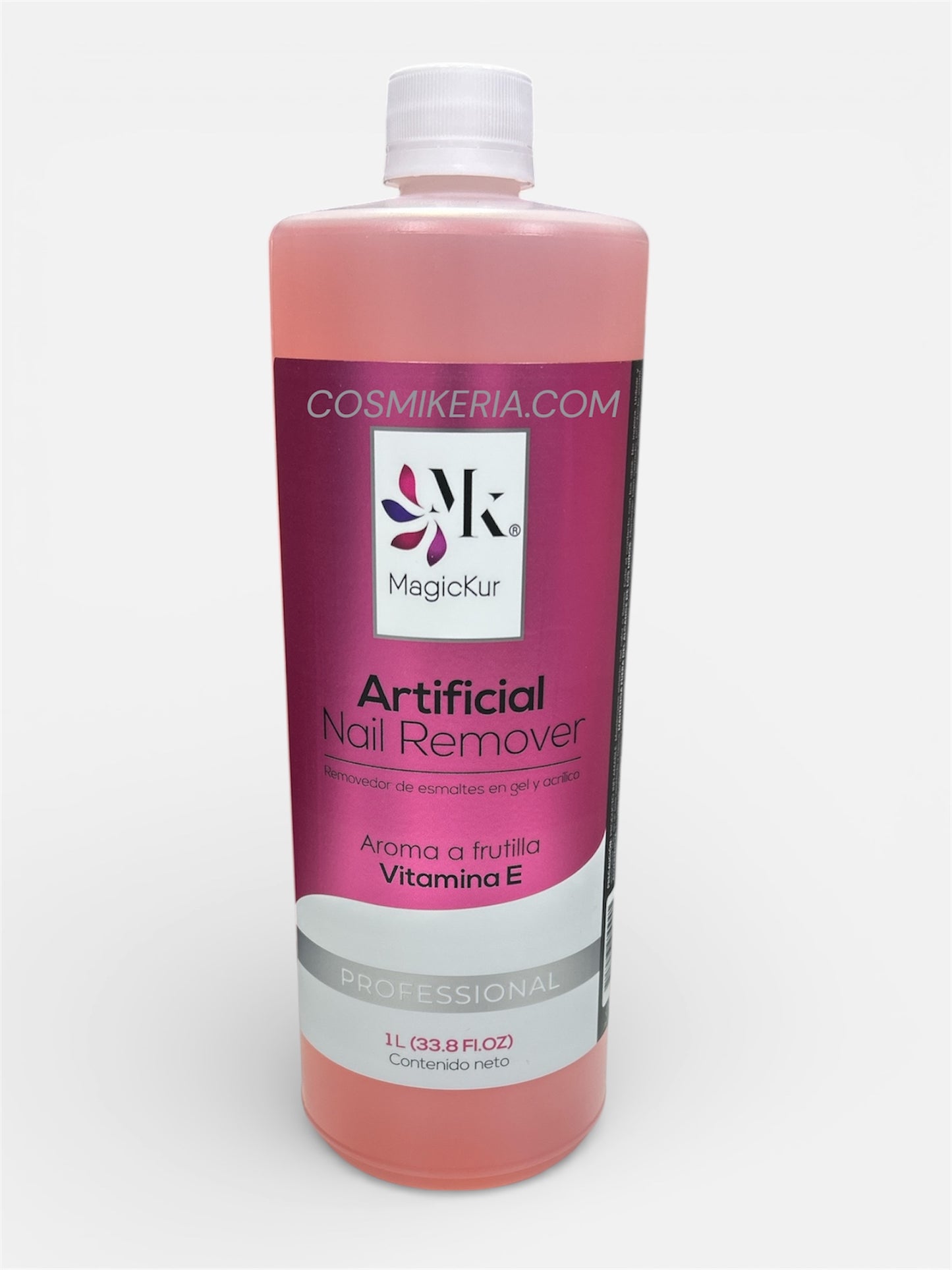 REMOVEDOR DE ESMALETES EN GEL Y ACRÍLICOS 1000ml MAGICKUR AROMA FRUTILLA