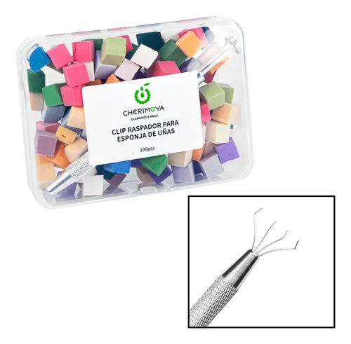 KIT 100 ESPONJA CON PINZA CHERIMOYA