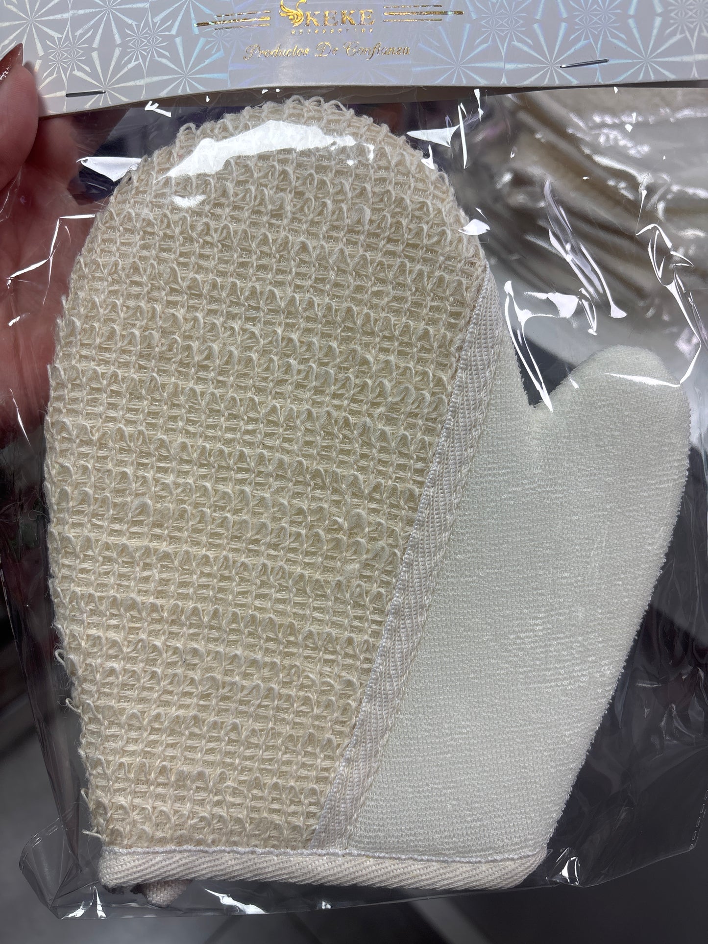 GUANTE EXFOLIANTE CON ESPONJA