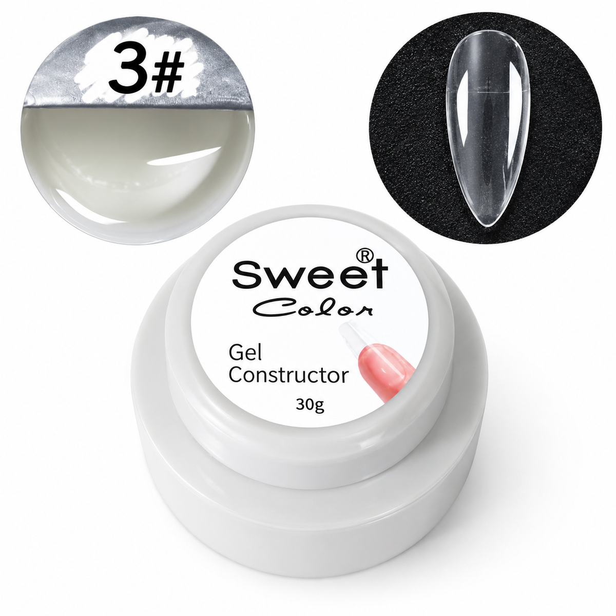 GEL CONSTRUCTOR #3 TRANSPARENTE 30g SWEET COLOR