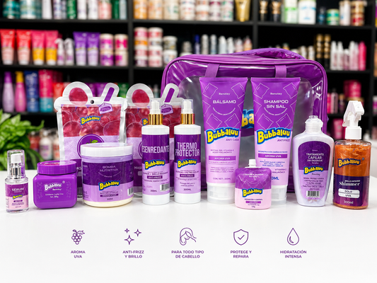 RUTINA CAPILAR COMPLETA BUBBALUU CON AROMA UVA
