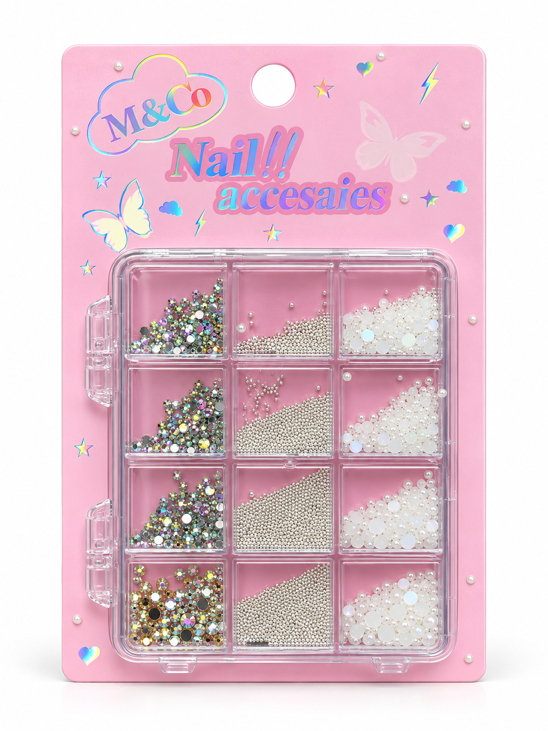 ACCESORIOS UÑAS CAVIAR Y CRISTALES