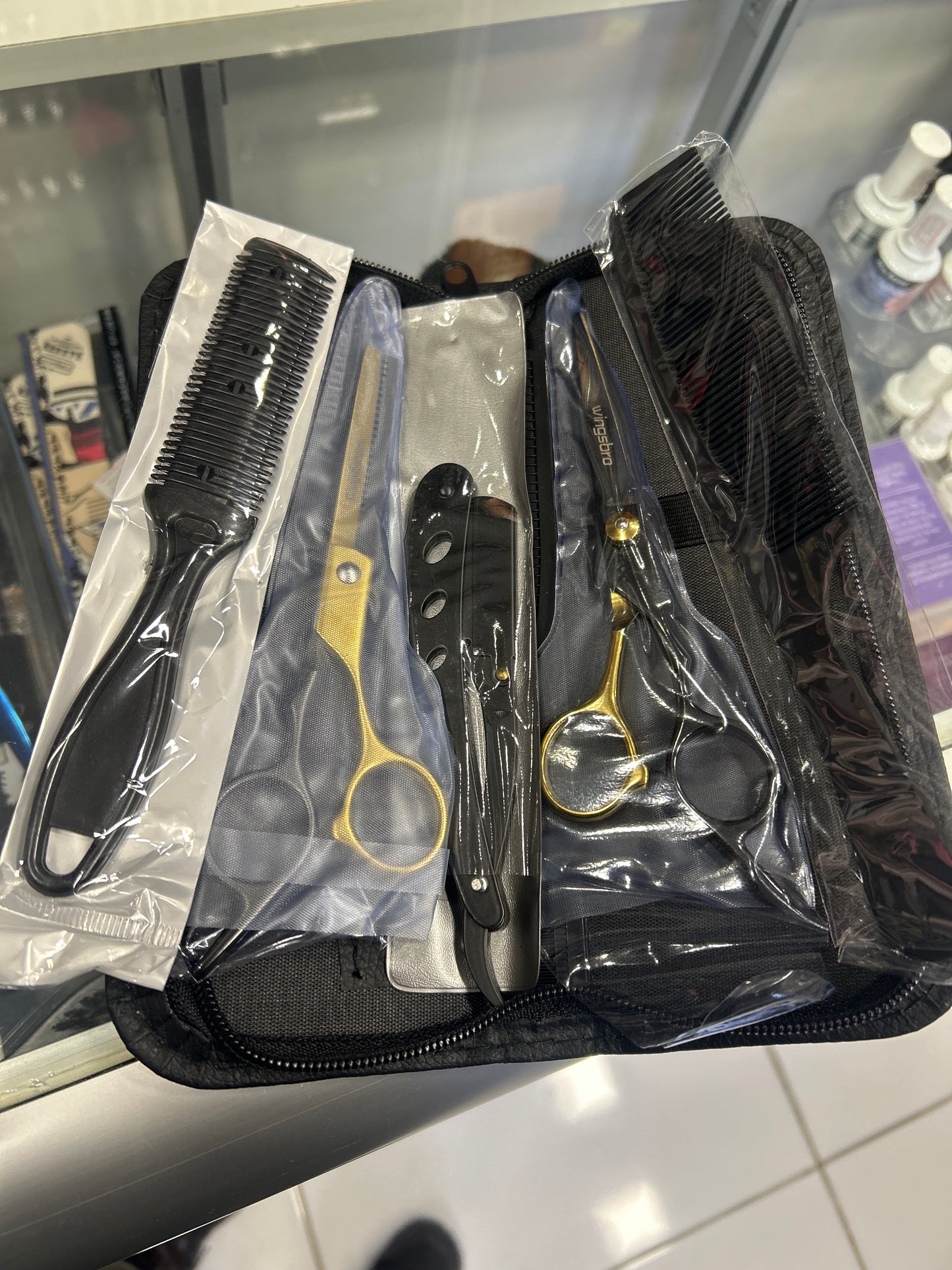 PACK TIJERAS NEGRA DORADA