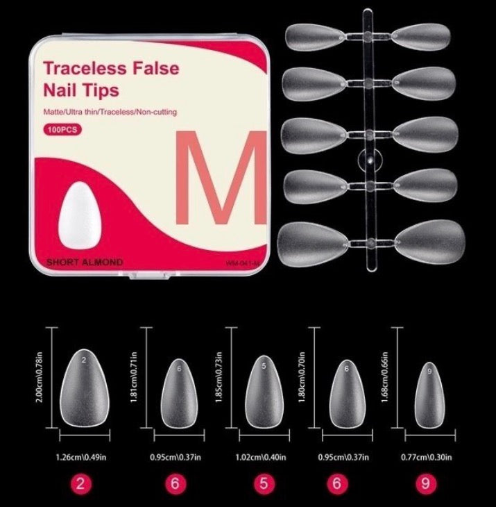 TIPS SOFT GEL SHORT ALMOND TALLA M 100pcs