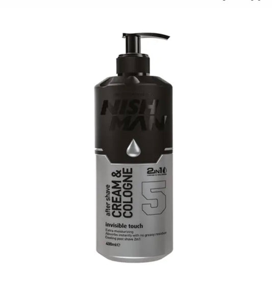AFTER SHAVE CREAM &COLOGNE NISHMAN 400ml 5 INVISIBLE TOUCH