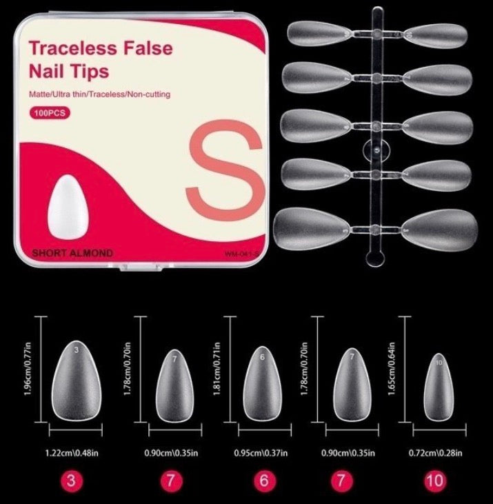 TIPS SOFT GEL SHORT ALMOND TALLA S 100pcs