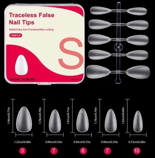 TIPS SOFT GEL SHORT ALMOND TALLA S 100pcs