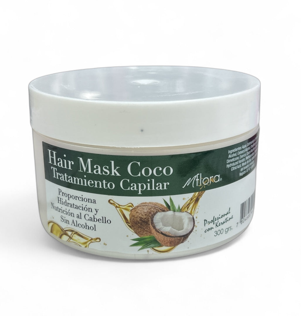 MASCARA DE COCO 300g FLORA HIDRATA Y NUTRE EL CABELLO