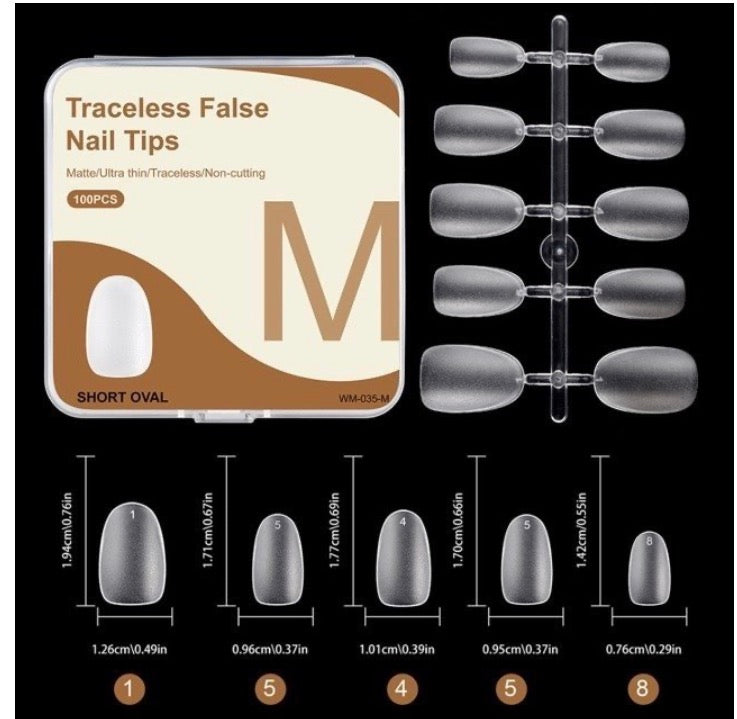 TIPS SOFT GEL SHORT OVAL TALLA M 100pcs