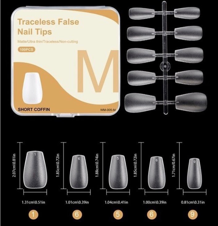 TIPS SOFT GEL SHORT COFFIN TALLA M 100pcs