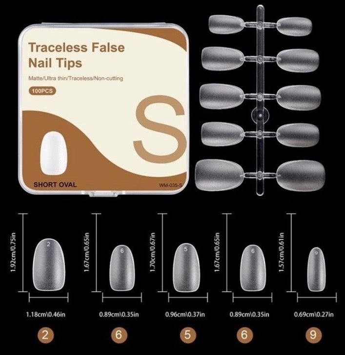 TIPS SOFT GEL SHORT OVAL TALLA S 100pcs