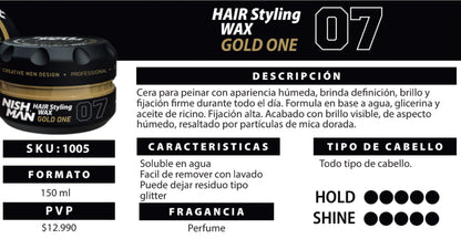 HAIR AQUA WAX NISHMAN GOLD ONE 07 150ml (cera capilar)