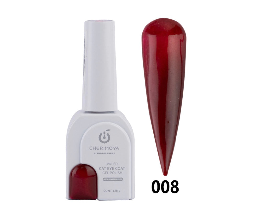 008 NEON SHIMMERING ESMALTE OJO DE GATO 072  12ml CHERIMOYA CHERRY