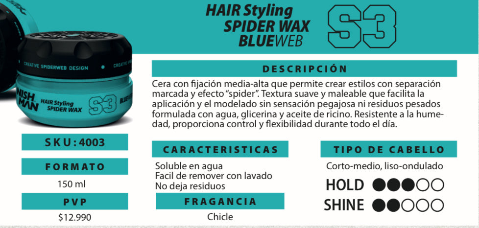 CERA BLUEWEB SPIDER WAX S3 150ml AZUL NISHMAN