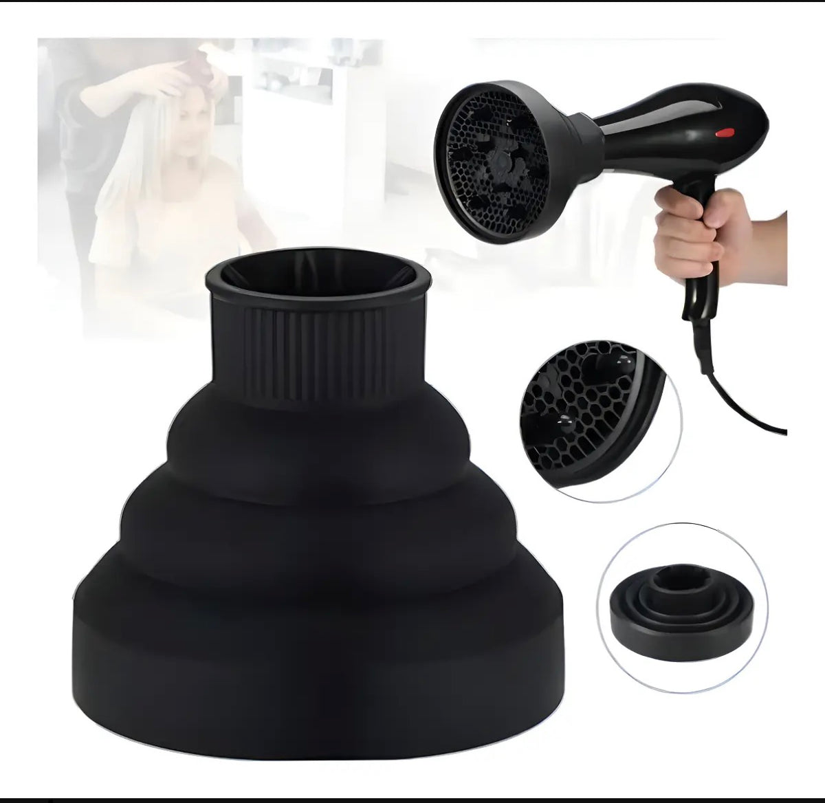 DIFUSOR SILICONA HAIRSTAR NEGRO