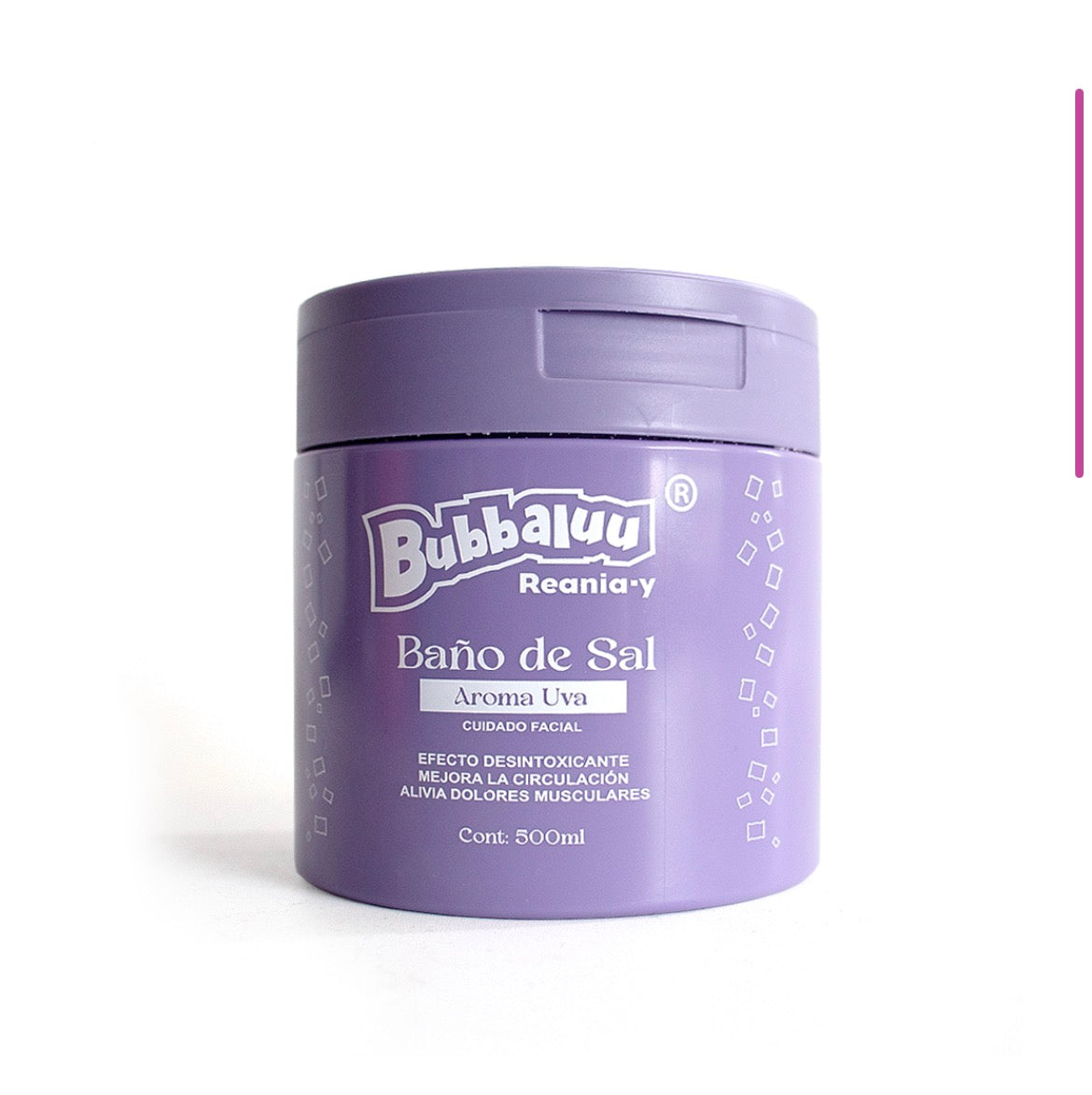 BAÑO DE SAL FACIAL 500ml EXFOLIANTE CREMOSO AROMA UVA BUBBALUU