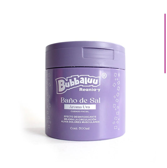 BAÑO DE SAL FACIAL 500ml EXFOLIANTE CREMOSO AROMA UVA BUBBALUU