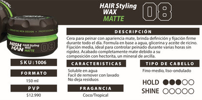 CERA HAIR STYLING WAX MATTE 08 150ml