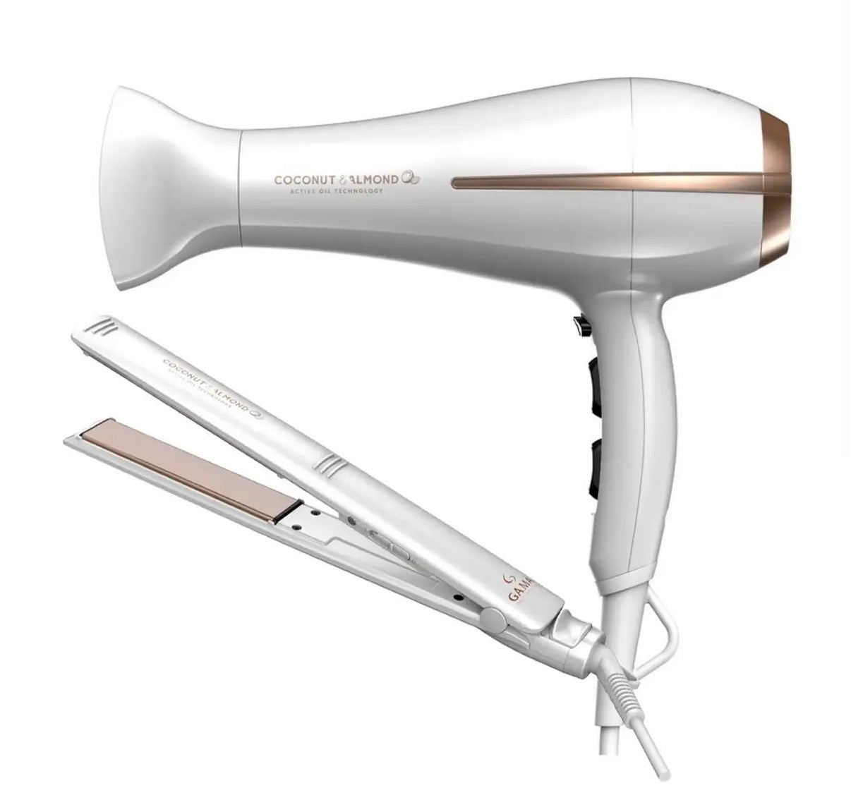 PACK GAMA SECADOR BORA + PLANCHA ELEGANCE COCONUT & ALMOND