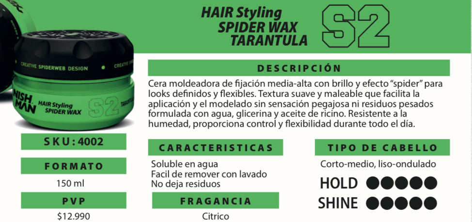 CERA TARANTULA SPIDER WAX S2 150ml VERDE