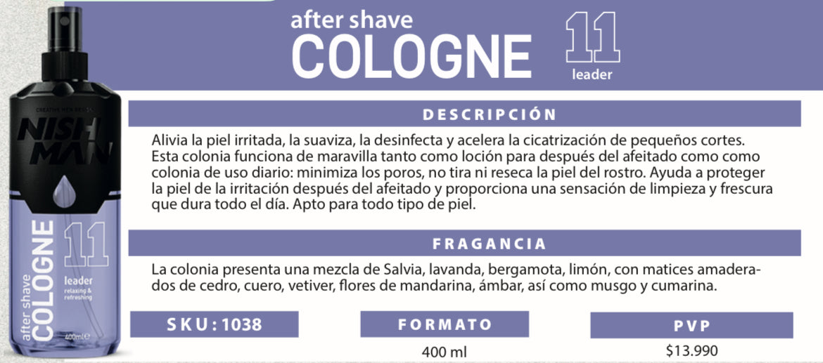 AFTER SHAVE COLOGNE 11 400ml NISH MAN