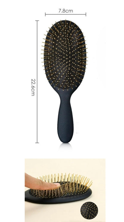 CEPILLO PALETA NEGRA CON AGUJA DORADA MAXCARE