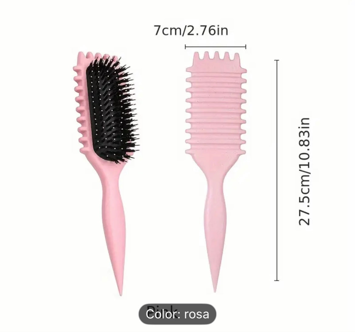 CEPILLO DEFINIDOR Y DESENREDANTE DE RIZOS (Rosa)