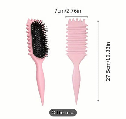 CEPILLO DEFINIDOR Y DESENREDANTE DE RIZOS (Rosa)
